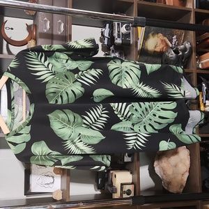 2X LuLaRoe Patrick Shirt Monstera Tropical Print